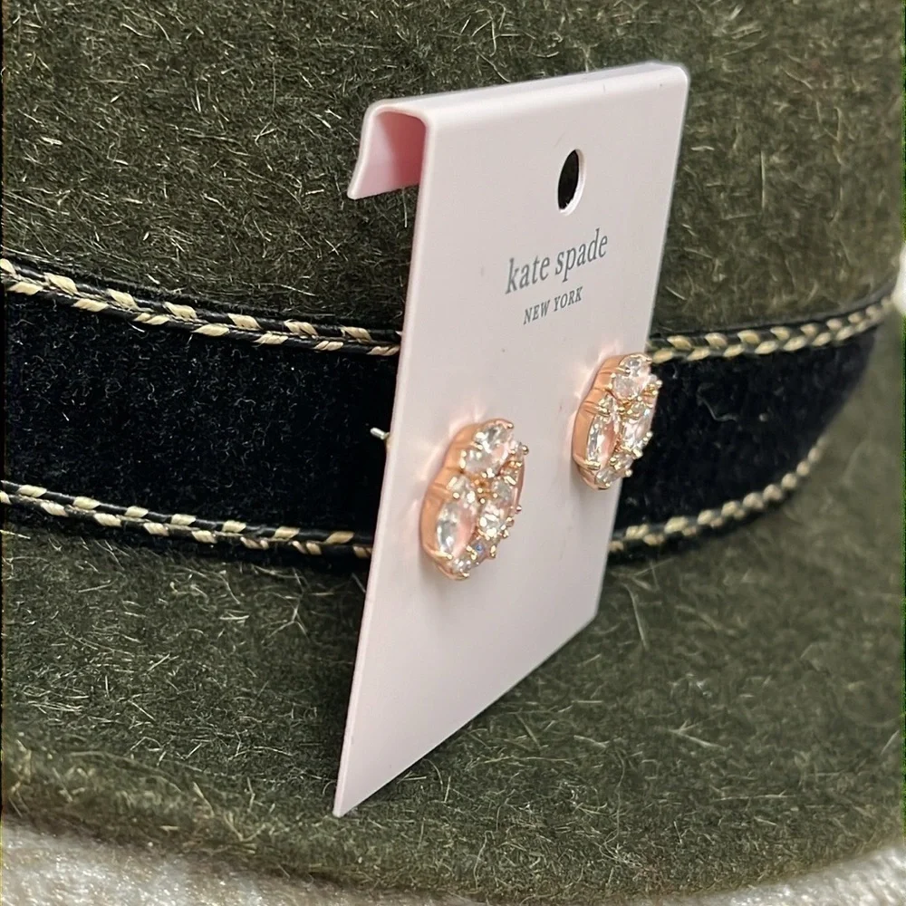 Brand New Kate Spade Flying Colors Blush Post Earrings Marquise Cluster Studs